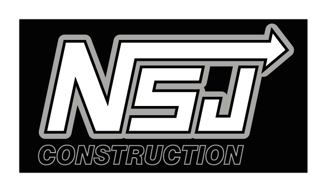 Logo NSJ Construction sur fond noir